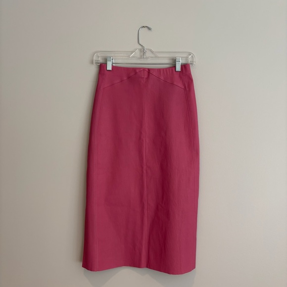 Scanlan Theodore Pink Leather Pencil Skirt Size XS